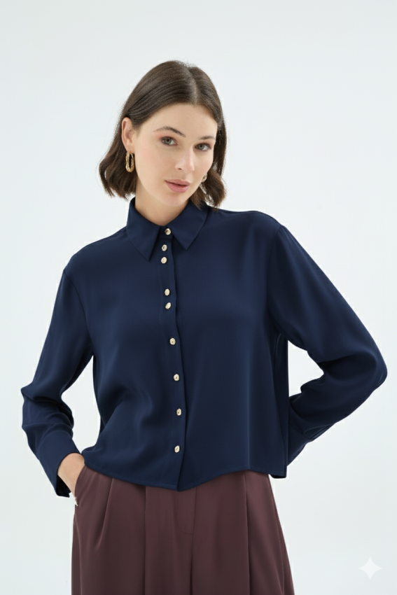 Senna - NIKI GÖMLEK LACİVERT