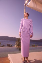 PEONY LİLA ELBİSE - Thumbnail