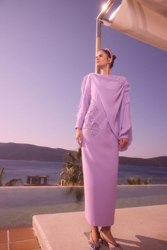  - PEONY LİLA ELBİSE