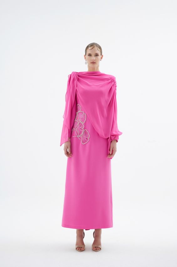  - PEONY PEMBE ELBİSE