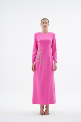 PEONY PEMBE ELBİSE - Thumbnail