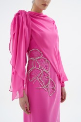 PEONY PEMBE ELBİSE - Thumbnail