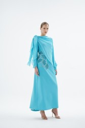 PEONY TURKUAZ ELBİSE - Thumbnail