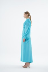 PEONY TURKUAZ ELBİSE - Thumbnail
