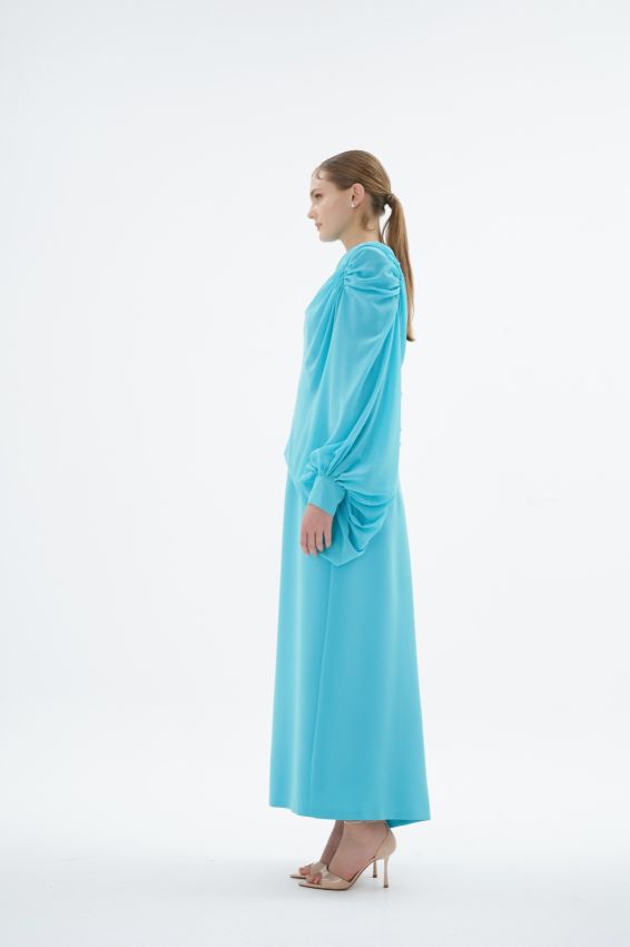 PEONY TURKUAZ ELBİSE