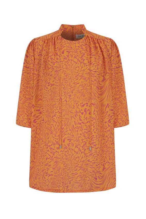 Senna - PRİYO DESENLİ TURUNCU BLUZ