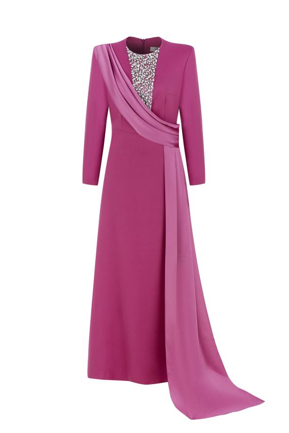 Senna - QUEENS SPHIRE FUŞYA ELBİSE