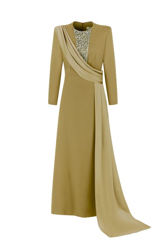 Senna - QUEENS SAPHIRE GOLD ELBİSE