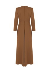 QUEENS SAPHIRE KAHVE ELBİSE - Thumbnail