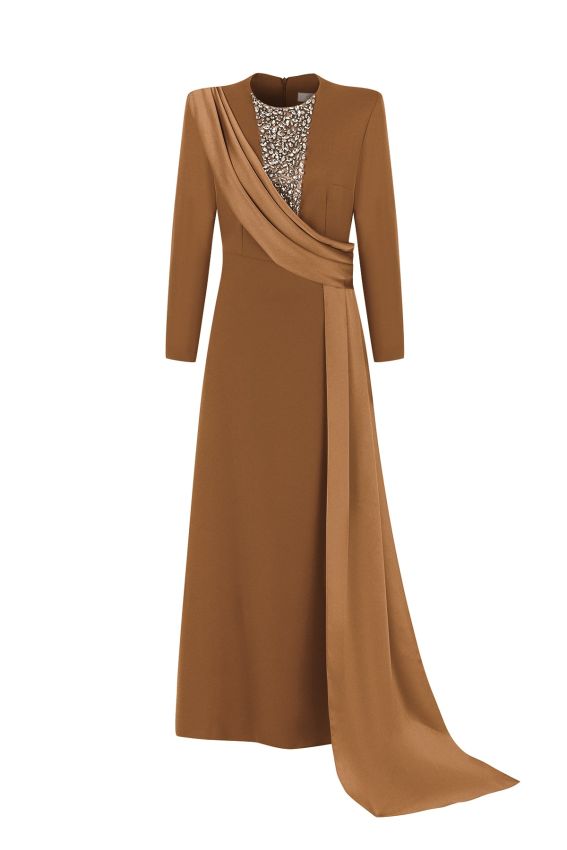 Senna - QUEENS SAPHIRE KAHVE ELBİSE