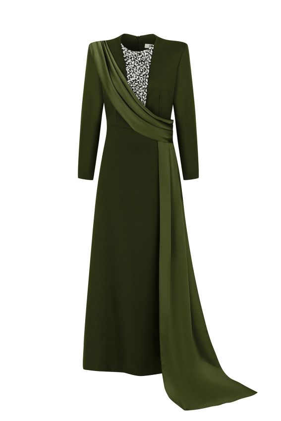 Senna - QUEENS SAPHIRE HAKİ ELBİSE