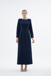 RIFLESSO LACİVERT ELBİSE - Thumbnail