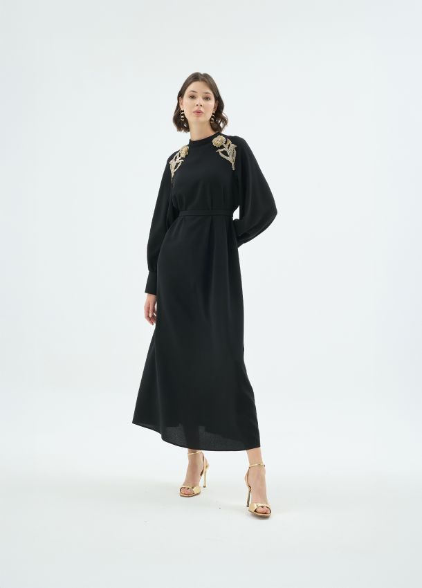 Senna - ROSE ELBİSE SİYAH (1)