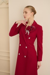 ROSE STONE BORDO ELBİSE - Thumbnail