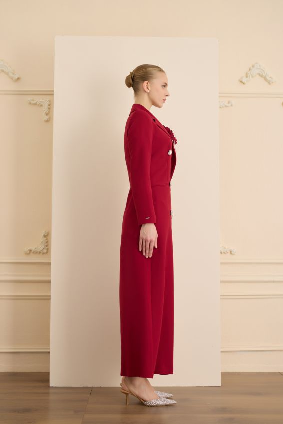 ROSE STONE BORDO ELBİSE