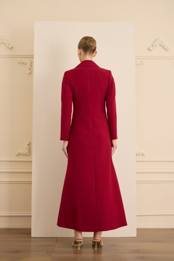 ROSE STONE BORDO ELBİSE