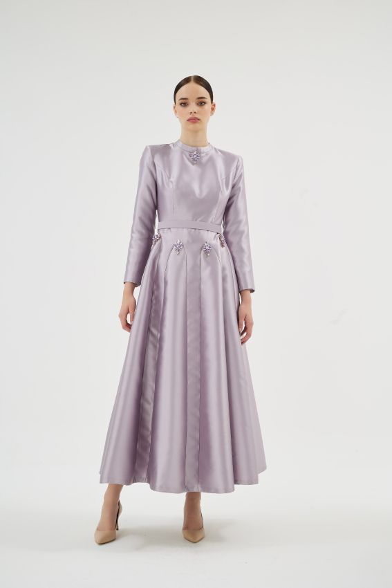  - SCARLET GİZEMLİ LİLA ELBİSE