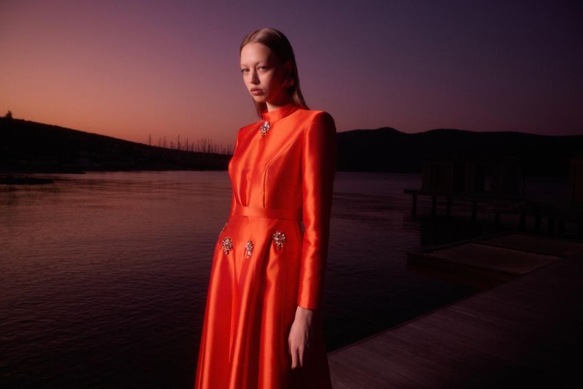 SCARLET NAR ÇİÇEĞİ ELBİSE