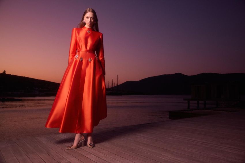  - SCARLET NAR ÇİÇEĞİ ELBİSE