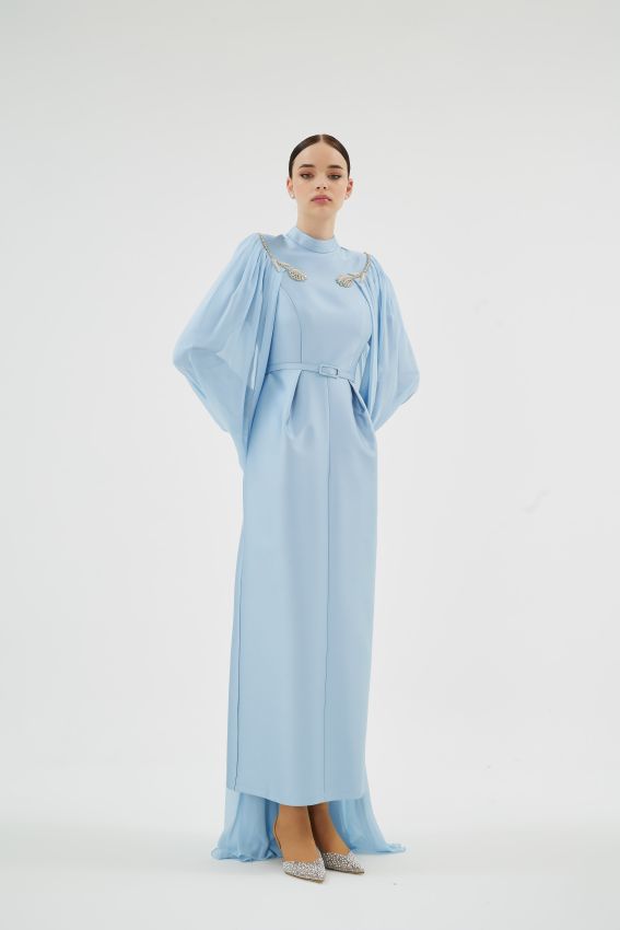 SHOSAN BEBE MAVİ ELBİSE