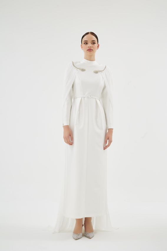  - SHOSAN EKRU ELBİSE