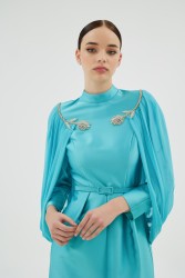 SHOSAN TURKUAZ ELBİSE - Thumbnail