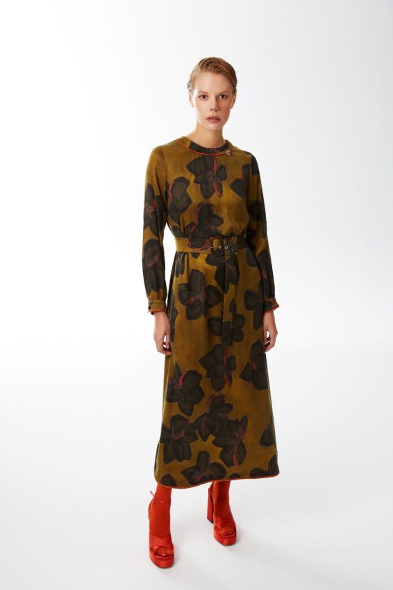 Senna - SİLVANA AMBER GREEN ELBİSE