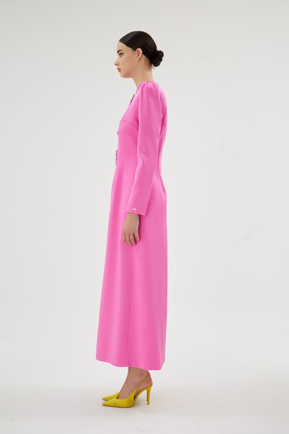 TIRENA PEMBE ELBİSE