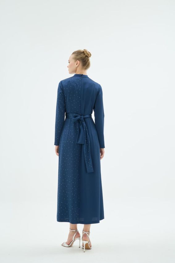 Senna - UMBERTO CRYSTAL ELBİSE LACİVERT (1)