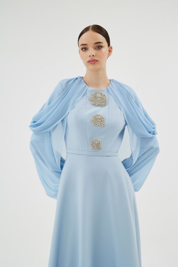  - VELORA BEBE MAVİ ELBİSE