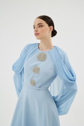 VELORA BEBE MAVİ ELBİSE - Thumbnail