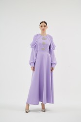 VELORA LİLA ELBİSE - Thumbnail