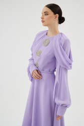 VELORA LİLA ELBİSE - Thumbnail