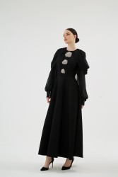 VELORA SİYAH ELBİSE - Thumbnail