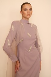 VANESSA ELBİSE GİZEMLİ LİLA - Thumbnail