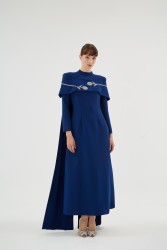 VERA LACİVERT ELBİSE - Thumbnail