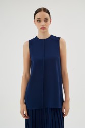 VIOLETTA LACİVERT BLUZ - Thumbnail