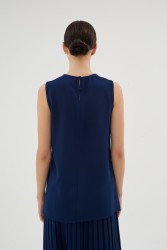 VIOLETTA LACİVERT BLUZ - Thumbnail