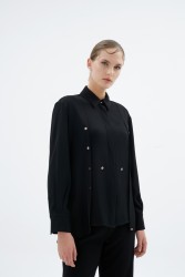 ZALIKA SİYAH BLUZ - Thumbnail